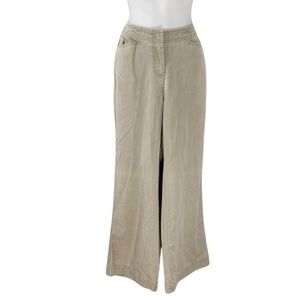 NWT J. Jill Jute Khaki Lyocell Tencel Flare Pants 8P 8 Petite